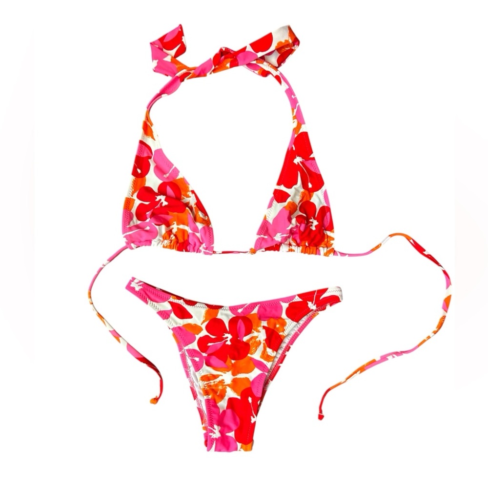 Gottex Floral Bikini Set in Red, Pink & Orange